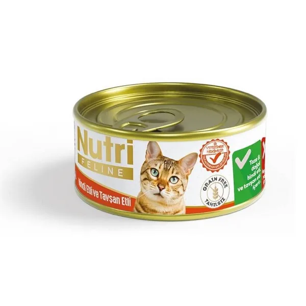 Nutri Feline Tahılsız Hindi ve Tşan Etli Kedi Konservesi 85 Gr