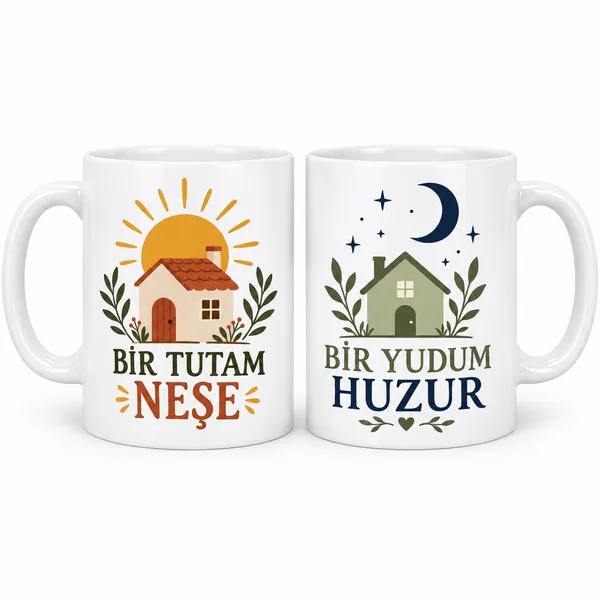 Evimizin Neşesi 2'li Porselen Kupa Seti - MODEL 318