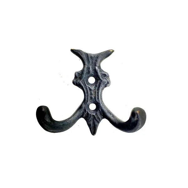 Antika Tarz Dekoratif Pirinç K Çiftli Askı - 50x55mm, Oksit