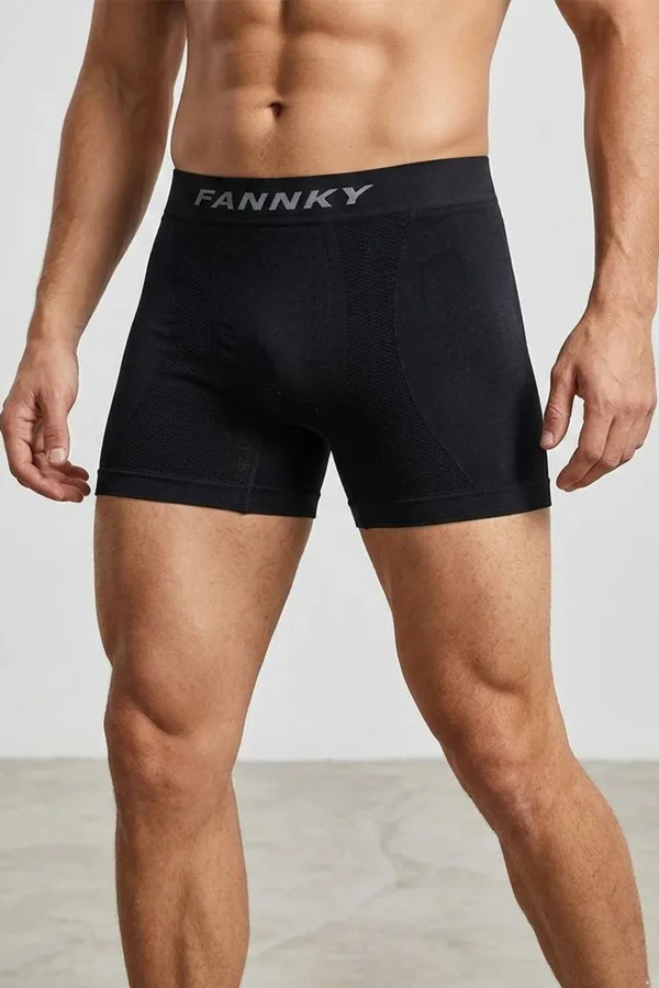 Dikişsiz Nefes Alabilen Rahat Bol Kesim Erkek Boxer 2014 Siyah