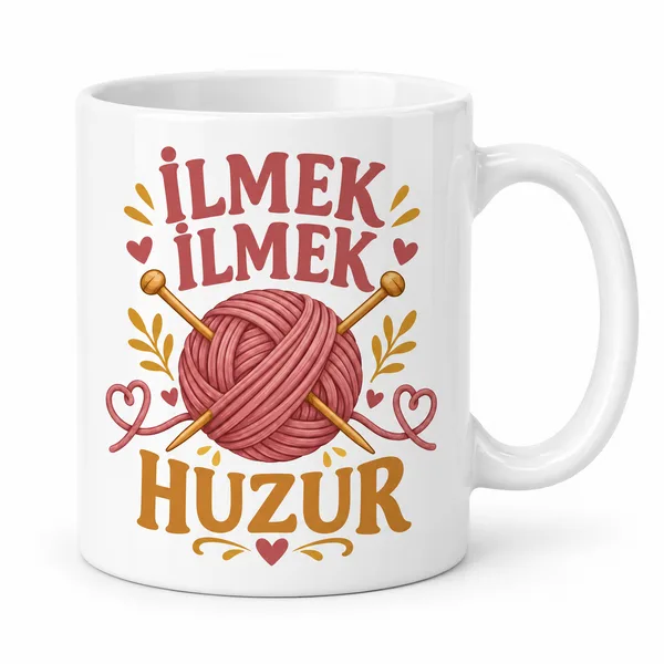 İlmek İlmek Huzur Tasarımlı Porselen Kupa - MODEL 324
