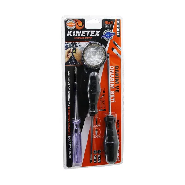 4pcs Tornida Çok Amaçlı Set Düz Yıldız Tornida Kontrol Kalem Elektrik Bant