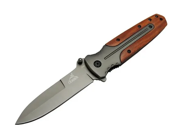 GB DA59 cı Tip Kamp Çakısı 21 cm - Metal & Ahşap Sap, Kemerlikli
