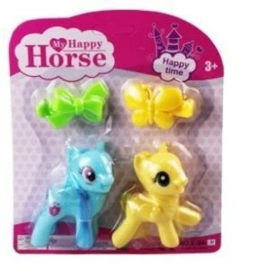 L-34-10 - Pony 2 Li Figür Set Tokalı Kartela Mi - 1 Adet