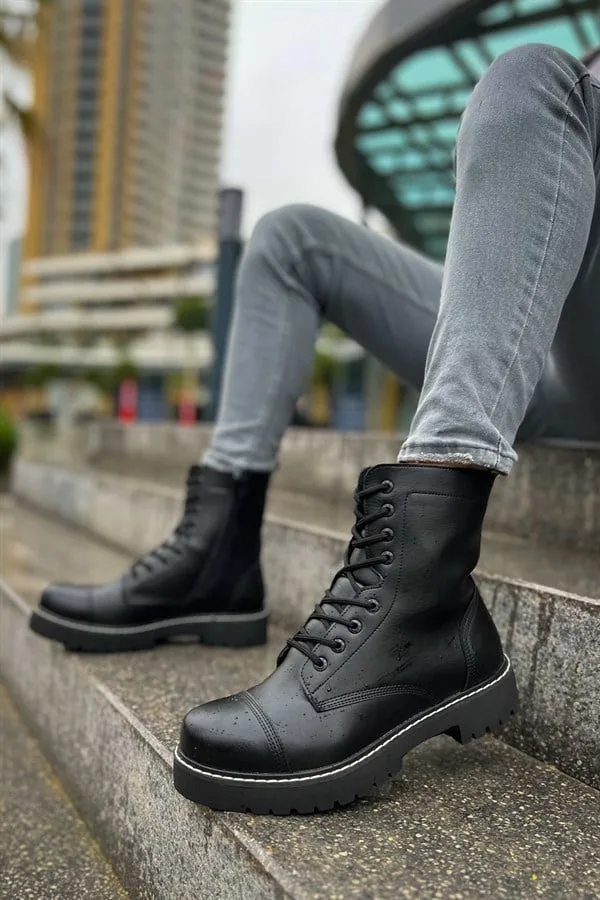 Erkek Dayanıklı Bootie Fermuarlı Dengeli Rahat Bot Bot Kışlık &