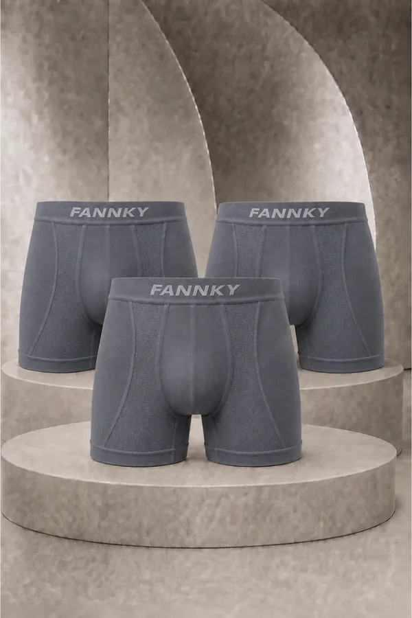 Erkek Casual Comfort Günlük 3 Lü Gri Boxer