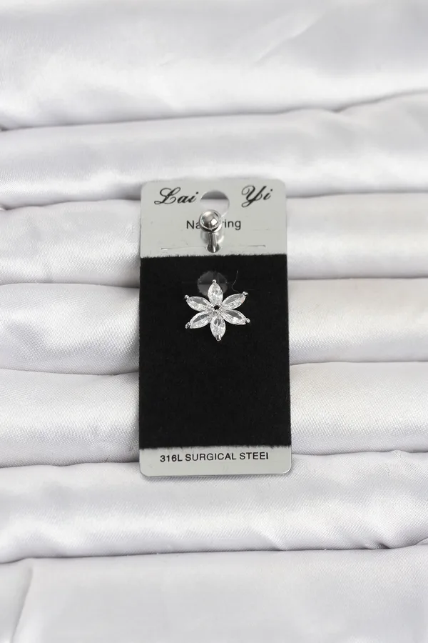 316L Cerrahi Çelik Lotus Model Göbek Piercing