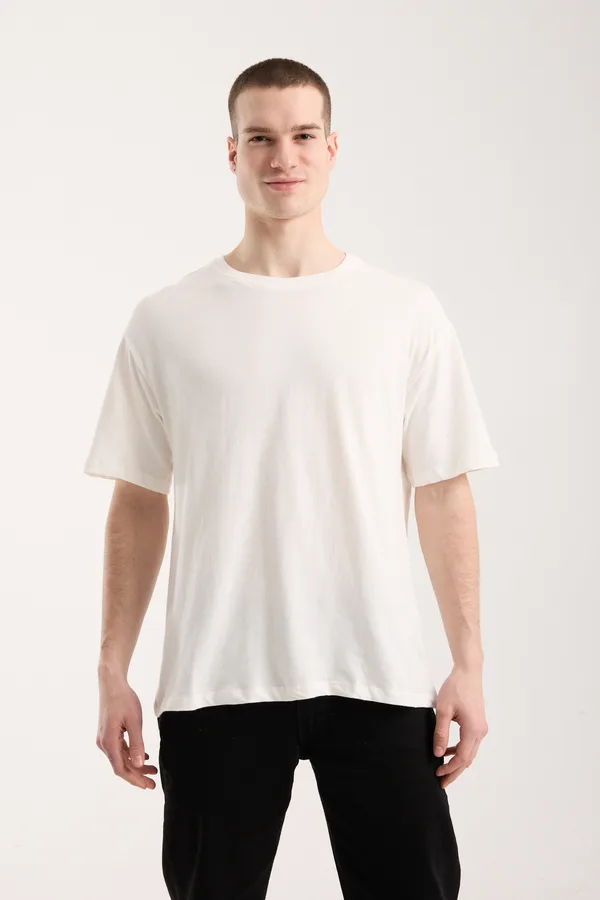 Urban Basic Oversize Erkek T-Shirt - Beyaz
