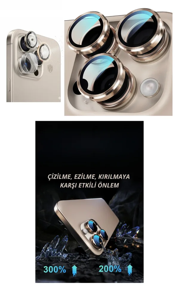 16 Pro Kamera Lens Koruyucu Naturel