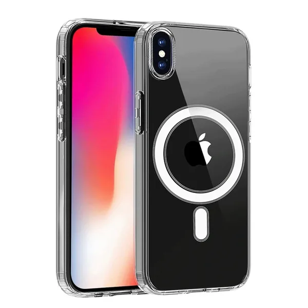 Apple iPhone X Kılıf Magneticsafe Şeffaf Silikon - Şeffaf