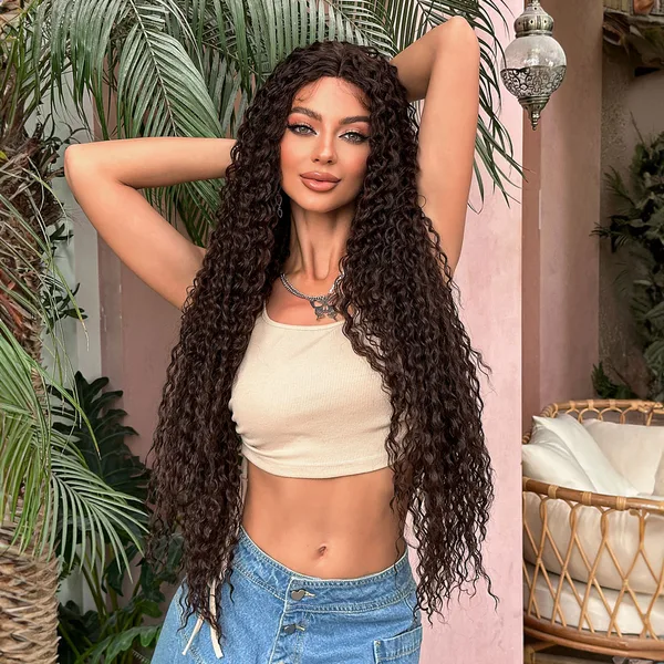 Afro Daa Fiber Sen Tül Peruk / Kahverengi