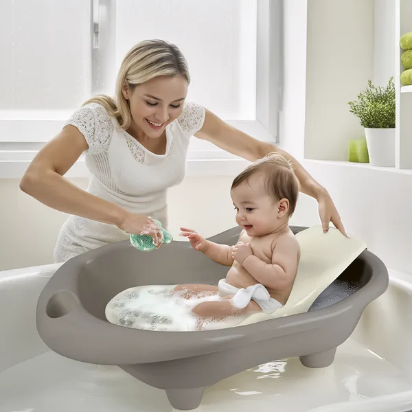 7270 Hippo Oyuncak Bebek Yı Küveti Ve Desteği Stone Gri