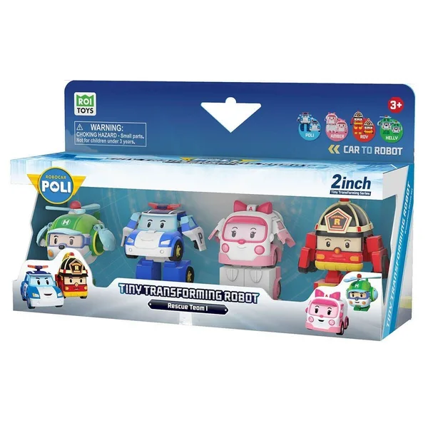 POLI MRT-674 Robar Poli Mini Transforming Kasabanın Kurtarma Araçları 4lü Set