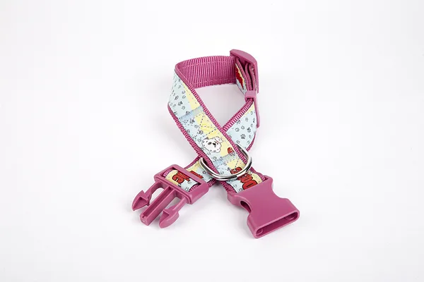 Pati Desenli Dokuma Köpek Boyun Tasması 3 cm x 36-60 cm Mor