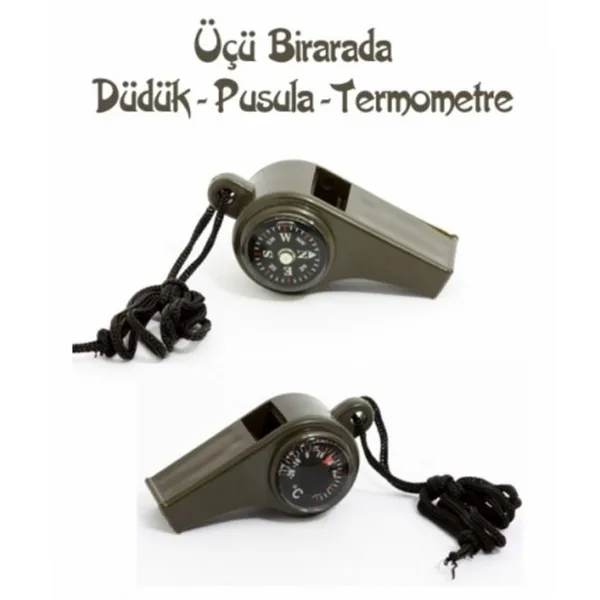 Pusulalı Termometreli Düdük -  Askılı Düdük