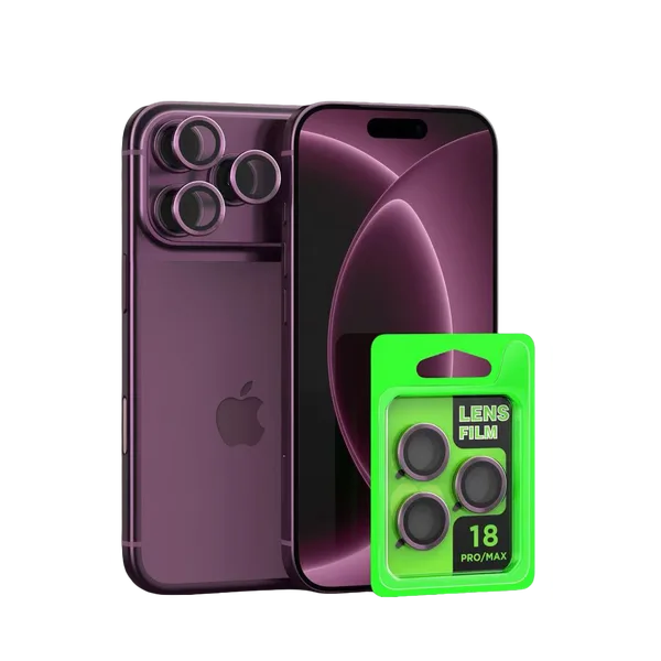 Apple iPhone 18 Pro Max Uyumlu Raze Metal Kamera Lens - Bordo