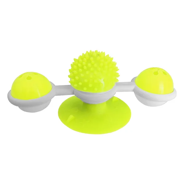 Vantuzlu Fırıldak Toplu Dönen Kedi Oyuncağı 8 cm-18 cm Sarı