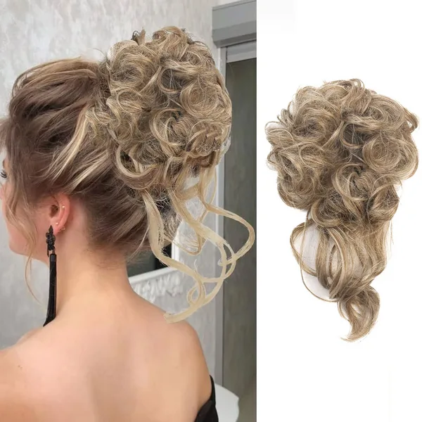 lı Lastikli Kuyruklu Topuz Toka / Kumral / Platin Röfle