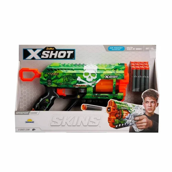 36561 X-Shot Skins Griefer 12 li Sünger Dart Atan  32 cm