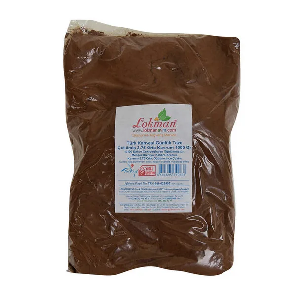 Türk Kahvesi Günlük Taze Çekilmiş 3.75 Orta Krum 1000 Gr Paket