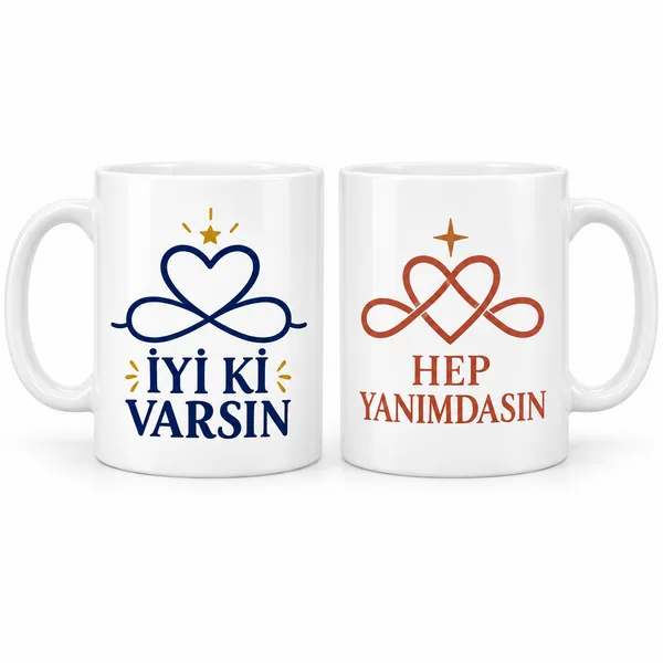 Dostluk Düğümleri 2'li Porselen Kupa Seti - MODEL 319