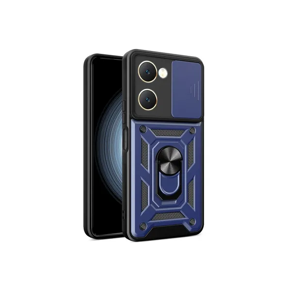 Vivo Y18 Kılıf Pars Lens Yüzüklü Silikon - Lacivert