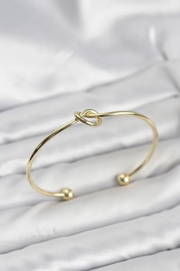 Düğüm Model Pirinç Gold Renk Kadın Bileklik