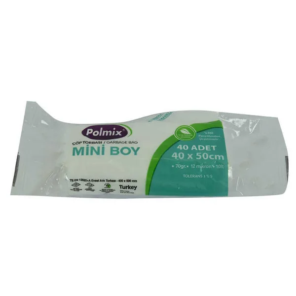 Torbası Mini Boy 40x50Cm 70Gr 12Mikron 10Lt Şeffaf Rulo 40 Adet