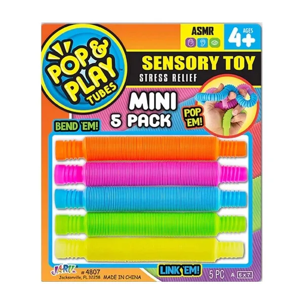 04807 -Sun-Jru-Pop Play Tubes Duyusal Stres  Oyuncağı Mini 5li 2a Krtl