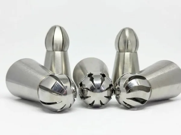 5'li Profesyonel Rus Top Duy Ucu Seti – 5.9 cm Büyük Boy Paslanmaz Çelik a Sıkma ve Fırfır Uçları
