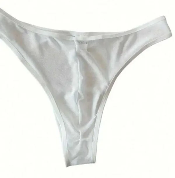 Erkek Biyeli Beyaz Transparan Brazillian Slip