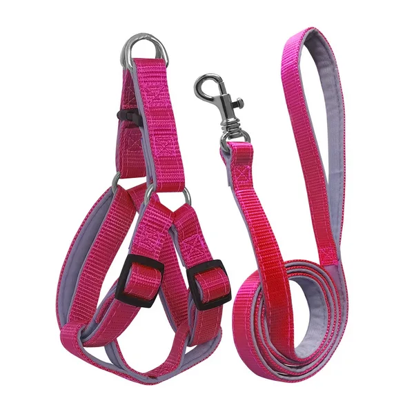 Gezdirme Kayışlı Dokuma Köpek Göğüs Tasma Seti 40*60-110 cm Pembe
