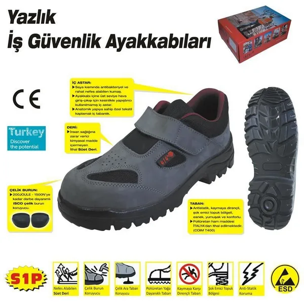 414 YAZLIK S1 42 No Çelik Blu Ayakkabı