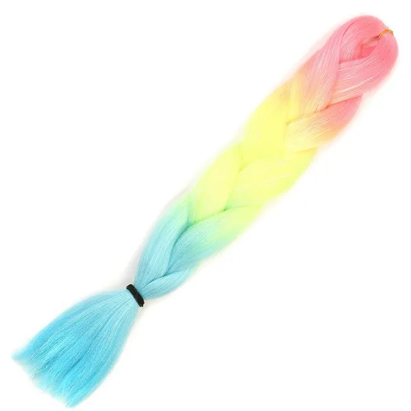 Simli Fuşya / Neon Sarı / Açık Mi Ombreli Örgülük  100 Gr.