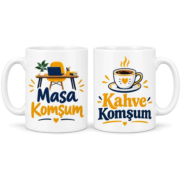 Masa ve Kahve Komşusu 2'li Porselen Kupa Seti - MODEL 369