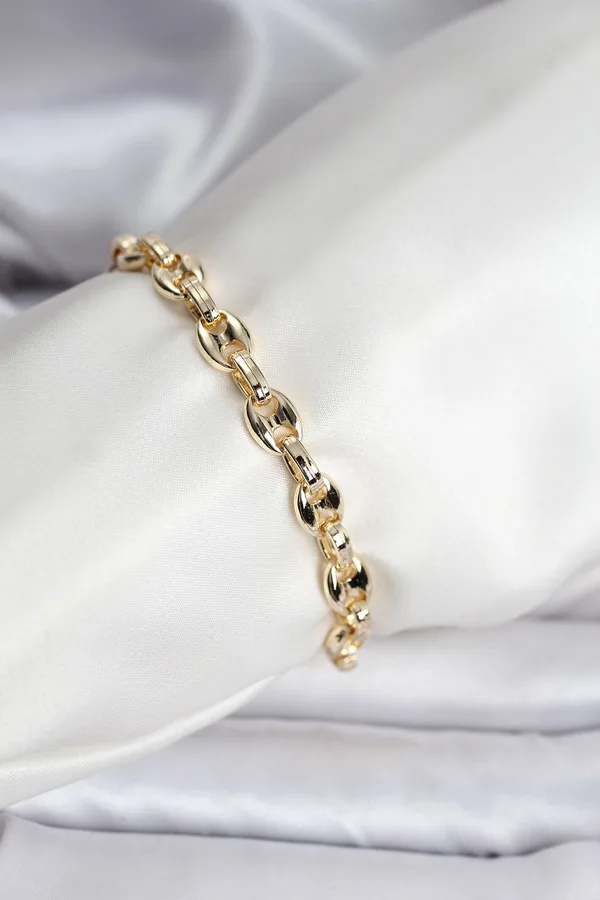 14K Gold Renk Kaplama Kahve Çekirdeği Model CM Kadın Bileklik