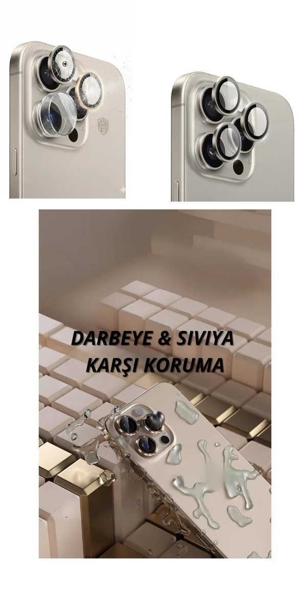 16 Pro Max Kamera Lens Koruyucu Naturel