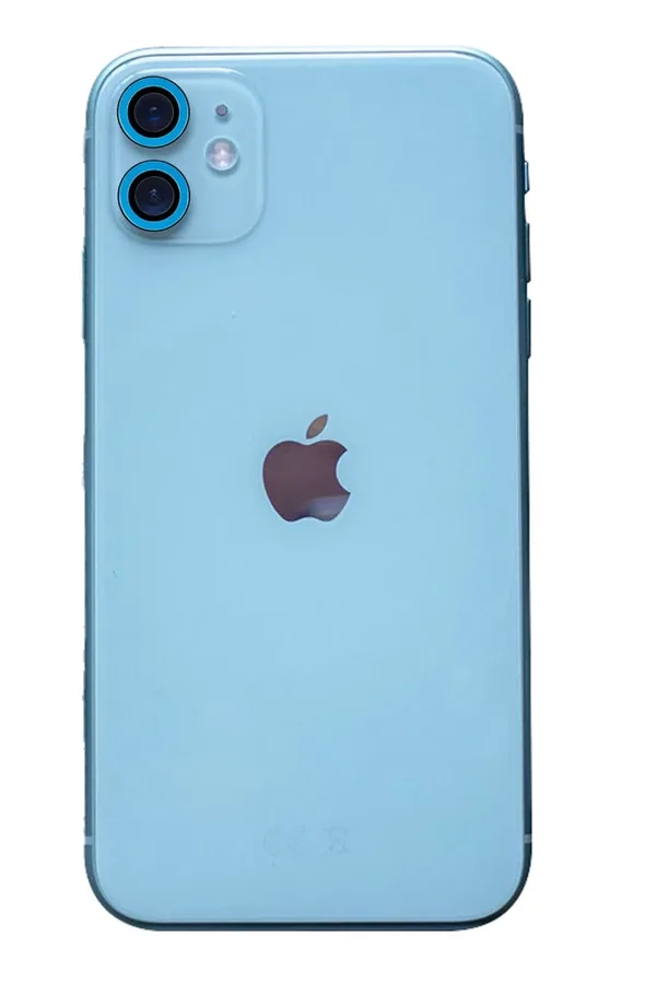 Apple iPhone 11 Uyumlu Neon Fosforlu Kamera Lens - Mavi