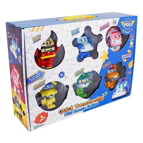 POLI ZR-915 Robar Poli Quick Transforming Mini Rescue Deluxe Set
