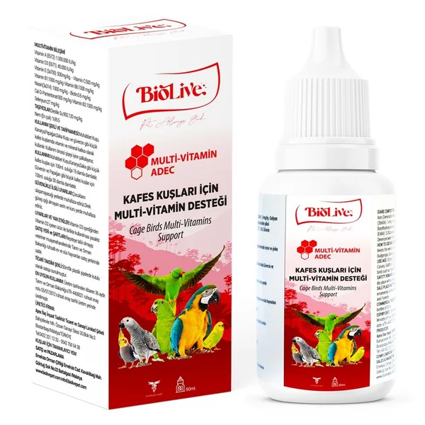 Biolive ADEC Kuşlar İçin Multimin 50ml