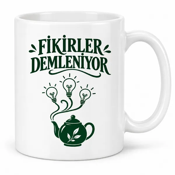 Fikirler Demleniyor Tasarımlı Porselen Kupa - MODEL 294
