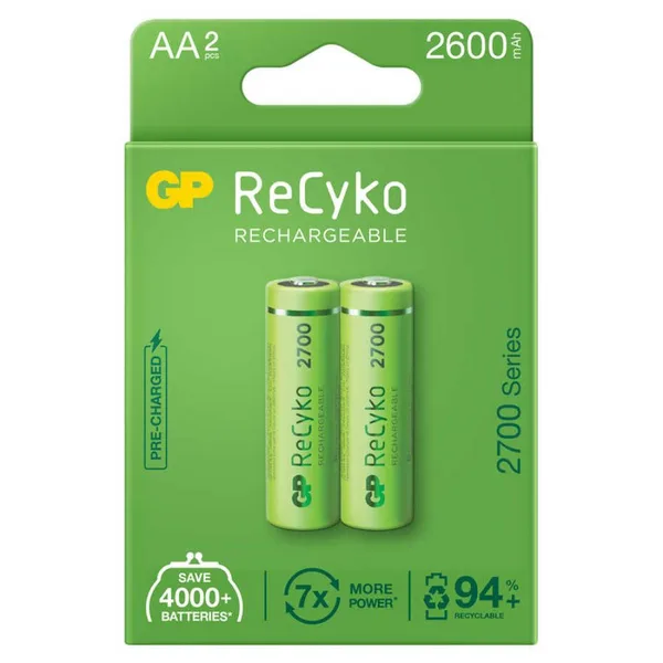 GP ReCyko 2600mAh AA Şarj Edilebilir Kalem Pil 2'lİ Paket