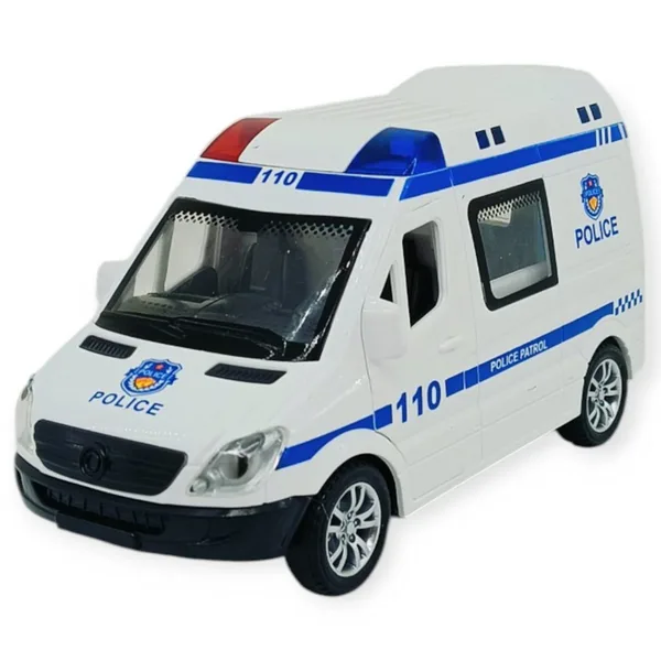 Polis Arabası Işıklı Sesli Sürtmeli Plastik 15cm - 1 ADET