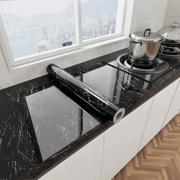 Siyaermer Desenli Yapışkanlı Tezgah Folyosu (3 mt.x 60 cm)