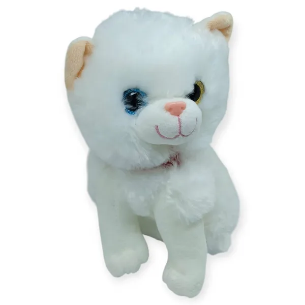 Sesli Peluş Kedi Van Kedisi 25 cm - Beyaz - 1 ADET