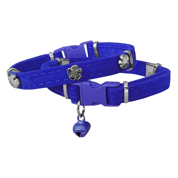 Kadife Kedi Boyun Tasması Yoncalı 20-32 cm Mi