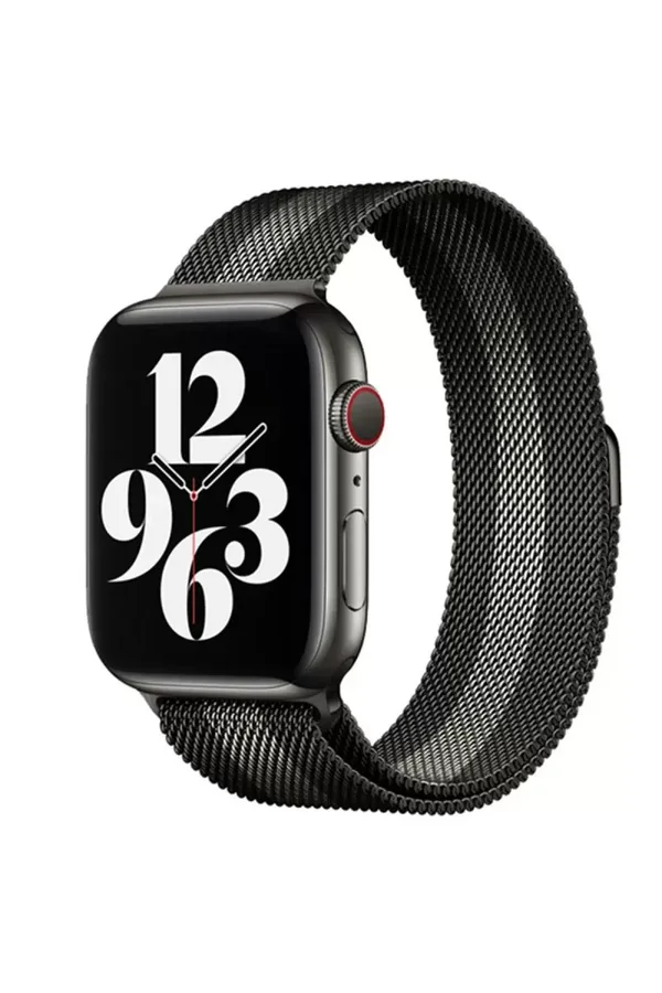 Apple Watch 38mm Uyumlu Metal Mıknatıslı Kordon - Siyah-Beyaz