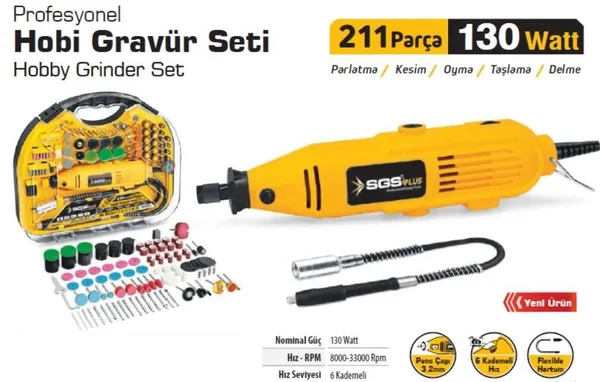 5260 Hobi Grür Seti 130 Watt 211 Parça