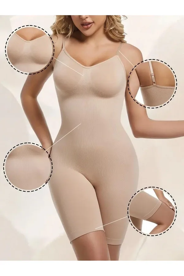 toparlayıcı yüksek bel tam boy body 9050 Bej