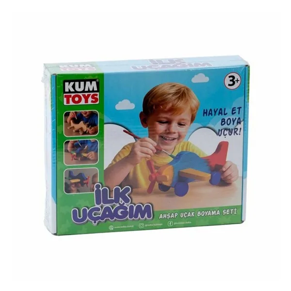 Km5869 Kumt İlk Uçağım Ahşap Boyama Seti